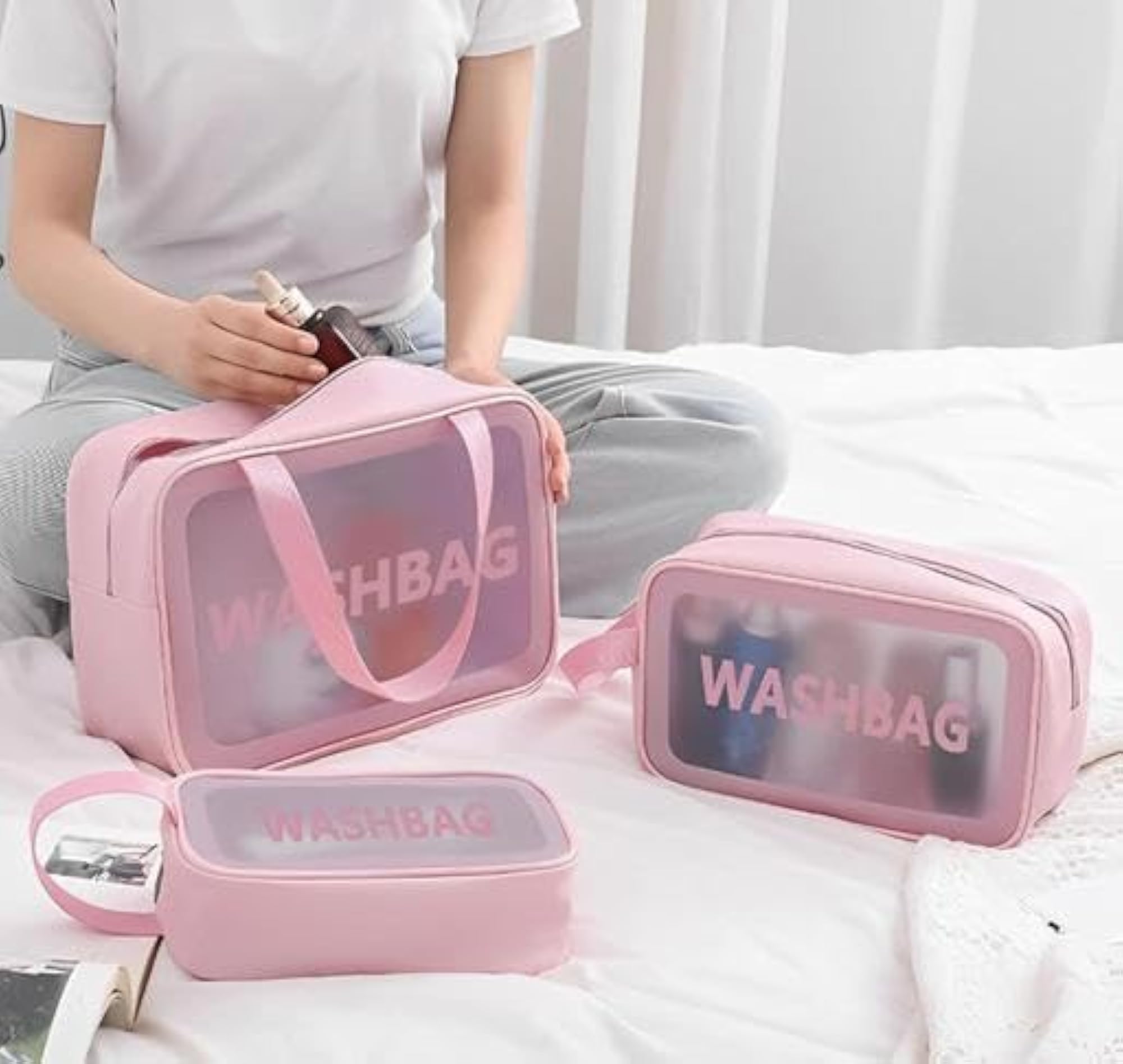 3 PCS Combo Makeup Pouch Travel Toiletries Organizer for Women