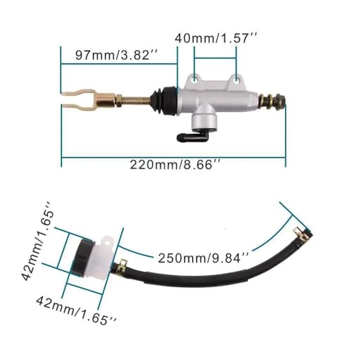 Bomba principal de freno trasero compatible con moto todoterreno pit bike de 110cc y 125cc 2