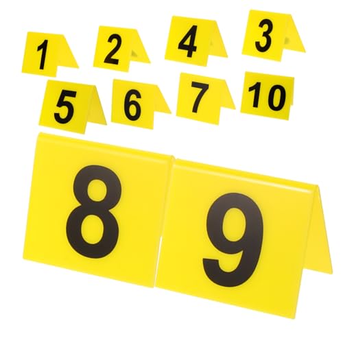 VALICLUD 10Pcs Double Sided Acrylic Table Numbers Reusable Number Markers for Events Signs for Banquets Restaurants Parties Compact Game Supplies