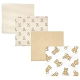 Hudson Baby Unisex Baby Cotton Flannel Receiving Blankets, Teddy Bears, One Size