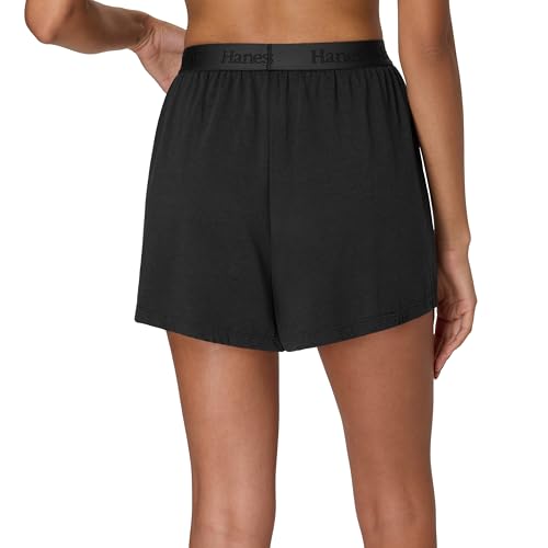 Image of Hanes Women's Originals Sleep Shorts, 2-Pack, Comfywear Supersoft Lounge Shorts Pack, 3.25 inch