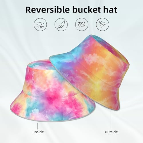 Image of Bucket Hat Double-Side-Wear Reversible Sun Hat Beach Travel Hiking for Women Men