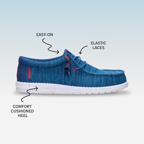 Image of HEYDUDE Men's Wally Stretch Sox Slip-On Loafer, Lightweight, Breathable, with Flex & Fold Outsole