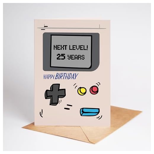 Lovely Cards Gameboy - 25ème Anniversaire Homme - Cadeau Ami 25 ans - Carte d'anniversaire - Cadeau Homme 25 ans (A6) (25 Ans)
