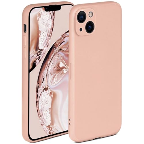 Coque silicone iPhone 14 Plus rose avec protection appareil photo ONEFLOW