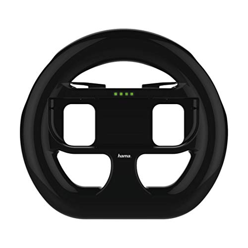 Hama Lenkrad 2er-Set für Nintendo Switch (2 XXL Joy Con Lenkräder, z.B. für Mario Kart Deluxe, Rennspiel, Lenkrad-Set für die Switch Controller, auch Switch OLED), Schwarz