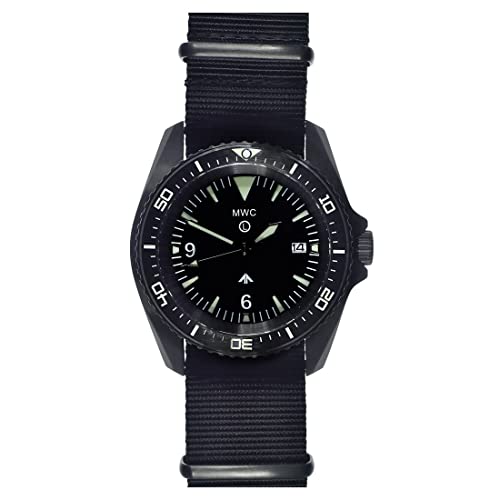 Montre automatique militaire MWC en acier noir PVD saphir