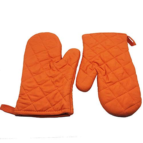 Voarge Ofenhandschuhe, Hitzebeständig Ofenhandschuhe Verdickte Hitzeresistente Topfhandschuhe Topflappen Backhandschuhe, 1 Paar, orange