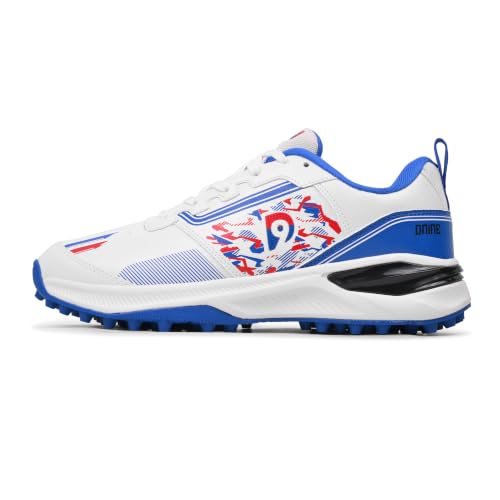 Image of DNINE Performer,Men, Rubber Studs Cricket Shoe White /Red|White /Lemon & White /Blue