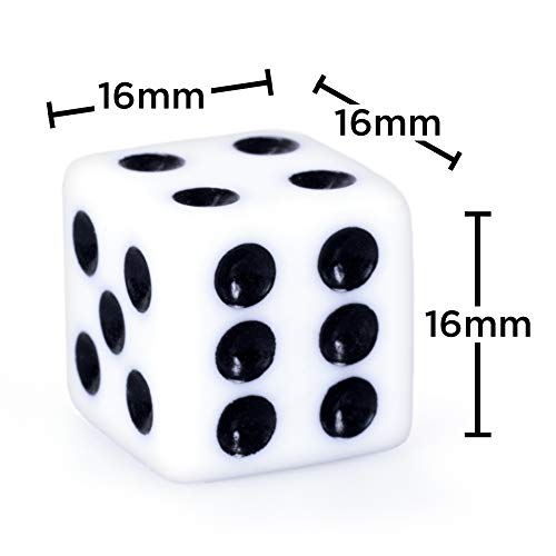 50 Or 100 Pack Of Bulk Six Sided Dice|D6 Standard 16Mm|Great For Board Games, Casino Games & Tabletop Rpgs| White- 100 Count #TOP4