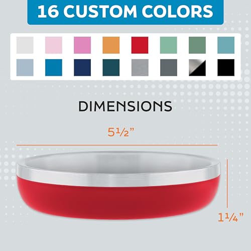 Master Pet Supply Stainless Steel Cat Bowls - 9 oz Heavy Duty - Crimson Flame, Double Wall Extra-Thick Insulated, Non-Slip Pet Water Bowl for Cats & Pets, Anti Rust Metal, Dishwasher Safe by Master Pet Supply - Image 5