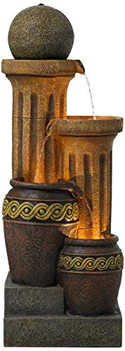 image for Sphere Jugs and Column Rustic Outdoor Floor Water Fountain 50
