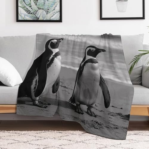 Couverture en flanelle légère microfibre pingouin lit voyage camping