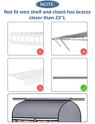 Sleeping Lamb 54'' Hanging Garment Bags For Closet Storage Sealed Completely Jackets Coats Suits Clothes Rack Cover For Wardrobe With Clear Pvc Window, 2 Packs, Grey(Hanging Rod Not Included) #TOP6