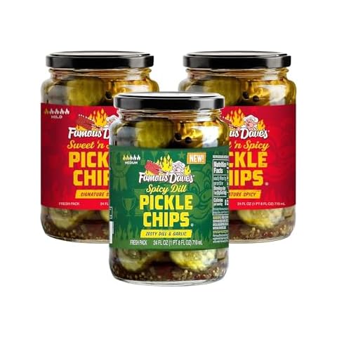 Famous Dave's Pickle Variety Bundle - 2 pck Sweet n' Spicy Pickle Chips & 1 pck Spicy Dill Pickle Chips (72 oz.) Cover