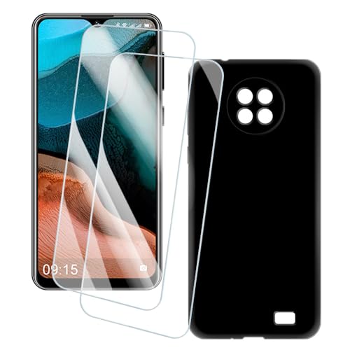 OAGELIM 2�Z�b�g �X�N���[���v���e�N�^�[ + �P�[�X Oukitel C19 (6.49 �C���`) �Ƃ̌݊������� �A�[�e�B�X�e�B�b�N�J�X�^���v�����g�J�o�[�Ƌ����K���X�t�B���� �X�N���b�`�h�~ (��)