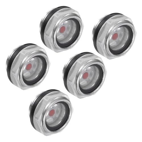 CoCud Verre de Niveau D'Huile pour Compresseur D'Air, | Filetage Mâle G1/2 | Fenêtre en Verre Indicateur de Niveau de Liquide Avec Tête Hexagonale en...