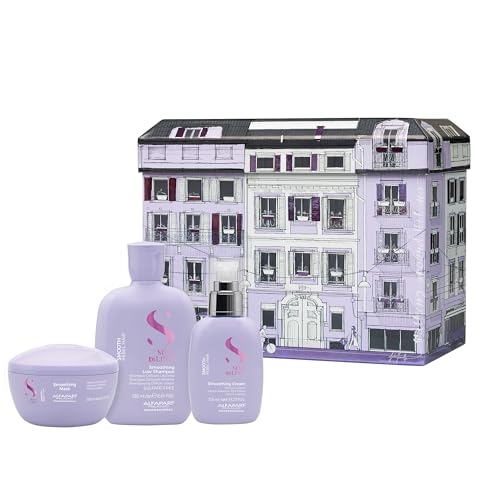 Alfaparf Milano Semi di Lino Smooth Gift Set for Frizzy Hair - Su...