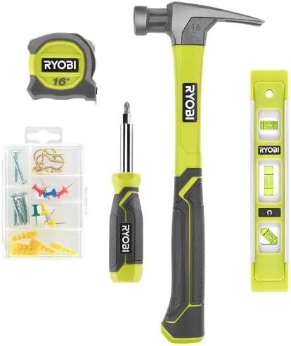 RYOBI Hand Tool Mounting Set Hammer Level Measure Tape Screwdriver