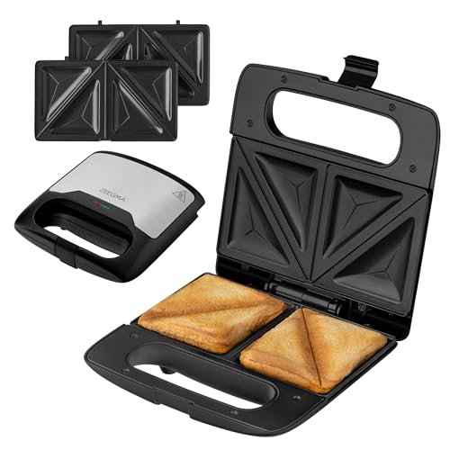 ZEEGMA ROTEE Sandwichera 750W – Placas Antiadherentes, Indicadores LED, Manijas Termoaislantes, Diseño Compacto, Calentamiento Rápido, Protección contra Sobrecalentamiento, Fácil Limpieza y Almacenami