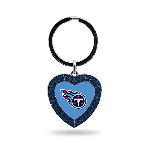 Image of Rico Industries NFL Football Rhinestone Heart Keychain - Great Accessory