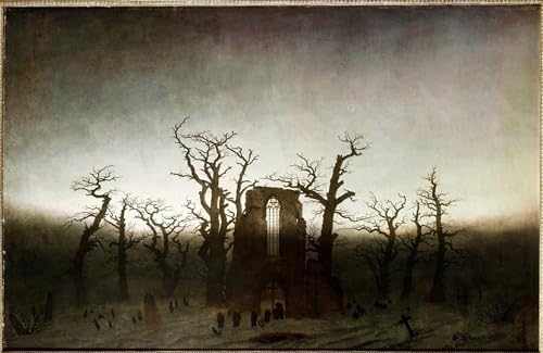 Toile Caspar David Friedrich Abbaye d'Eichwald - Solution déco murale vintage chic 60x90cm