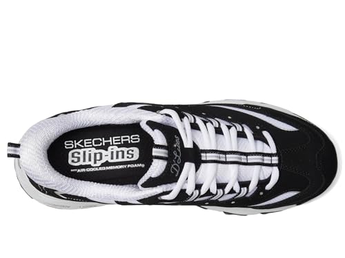 Skechers Womens D'liteshands Free Slip-ins, Black White, 8.5 Wide by Skechers - Image 2