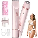 Fanovae Bikini Trimmer Electric Razors for Women, Personal Shaver for Pubic Hair, Bikini Line, Legs, Underarms & Face, USB-C Rechargeable, Gentle on Sensitive Skin, Rinsable, Gift, Petal Pink