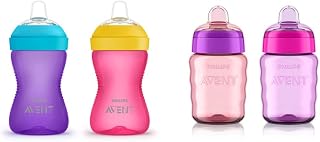 My Grippy Spout Cup, 10oz, 2pk, Pink/Purple, SCF801/22 & My Easy Sippy Cup 9oz, Pink/Purple,2pk, SCF553/23