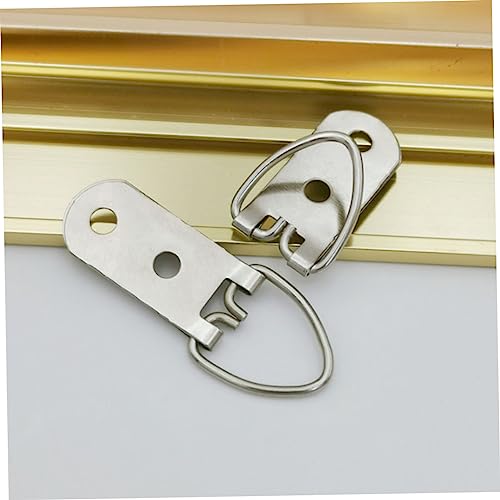 Image of Homoyoyo 50pcs d Ring Picture Hanging Hooks Heavy Duty Metal Hangers for Canvas and Frames Easy to Install Wall Hardware for Home and Office Decor