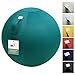 Price comparison product image Vluv LEIV 25.6 Premium Quality Self-Standing Sitting Ball with Handle-Home or Office Chair and Exercise Ball for Yoga, Back Stretching, or Gym-Dark Petrol Colored Canvas-Like Polyester Stability Ball