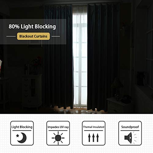 Bedroom Room Darkening Draperies Eyelet Top Room Darkening Panels/Curtains/Drapes For Bedroom Thermal Insulated Solid Grommet Window Curtains For Hall Room (2 Panels, W52 X L84 -Inch, Cream Beige) #TOP6
