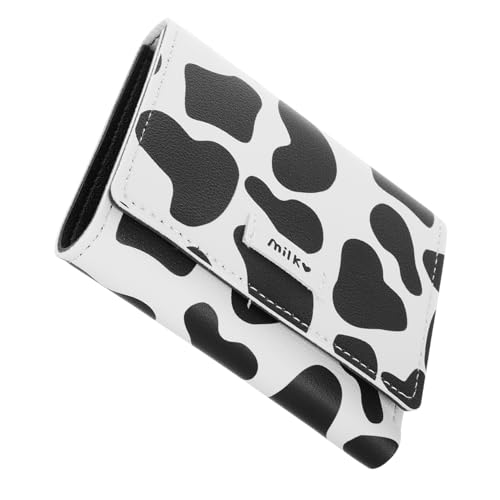 Cow Print Trifold Wallet for Women Mini Credit Card Purse with Multiple Slots Compact Pu Material Money Bag for Girls and Ladies Cute Design