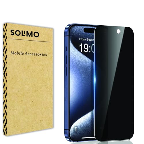 Amazon Brand - Solimo Privacy Tempered Glass Screen Protector for iPhone 15 Plus (6.7 Inches) | Edge to Edge Coverage | Easy Installation Kit | Anti-Spy (B0D8787JC1) Amazon Price History, Amazon Price Tracker