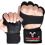 FITNESS FORCE Ventilated Weightlifting Gloves Workout Gloves for Men & Women with Built-in Wrist Wraps Fingerless Gym Gloves for Men Perfect for Exercise Fitness, Weight Lifting, Cross Training