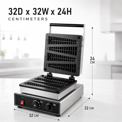 Image of Lolly Stick Waffle Machine, Commercial Electric Waffle Pop Maker, Non-Stick Stick Waffle Baker for Cafe Bakery Restaurant