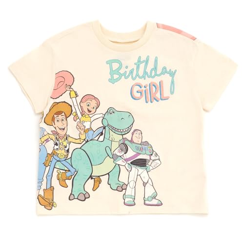 Disney Toy Story Birthday Toddler Girls T-Shirt Off White 5T