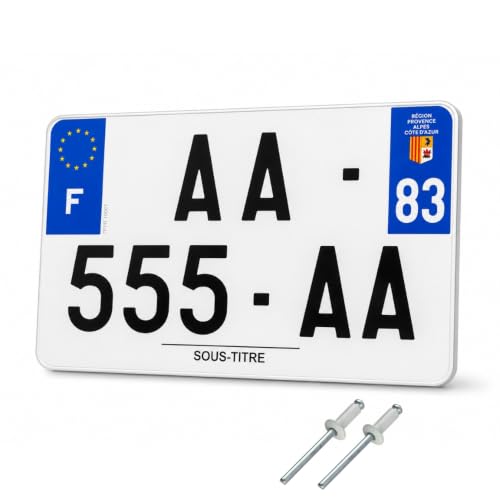 MECA FIRST Plaque immatriculation homologuée plexiglas 210x130 mm – Moto – Made in France