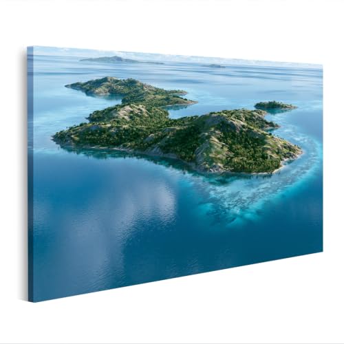 Tableau paysage paradisiaque pour coin TV et salon lumineux islandburner H7