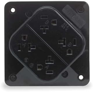 20A 5-20R 125V Receptacle Quad Black - Pack Of 6