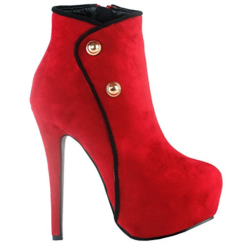 SHOW STORY Red Black Classic 6" 6 inch Designer Cute Highest Shoes,LF80829RD39,8US,Red