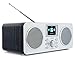 Produktbild Bennett & Ross Skanderborg DAB+/Internetradio mit Bluetooth (tragbares Stereo-Soundsystem, FM, DAB/DAB+, W-LAN, Bluetooth, AUX IN, USB-Ladefunktion, UPnP, Li-Ion-Akku) Silber/schwarz