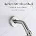 Senhozi 6 Inch Shower Arm with Flange and Teflon Tap, Brushed Nickel Shower Head Arm Angle Adjustable, Stainless Steel Wall Mount Shower Extension Pipe, SE001BN