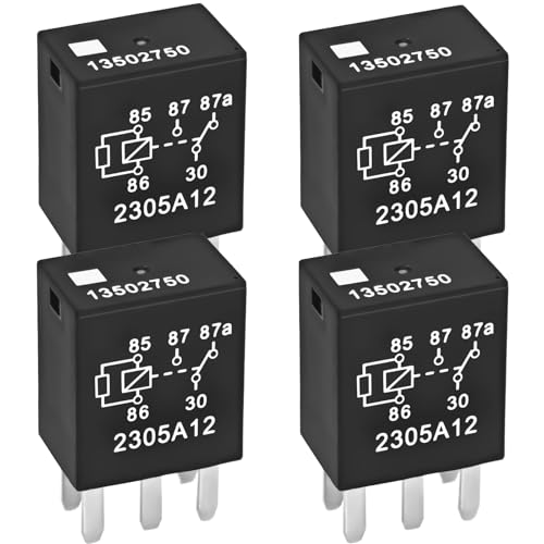 Automotive Relay 13502750 (Pack of 4), Automotive Power Relay - 5 Pins Easy Plug-in Installation for Reliable Performance