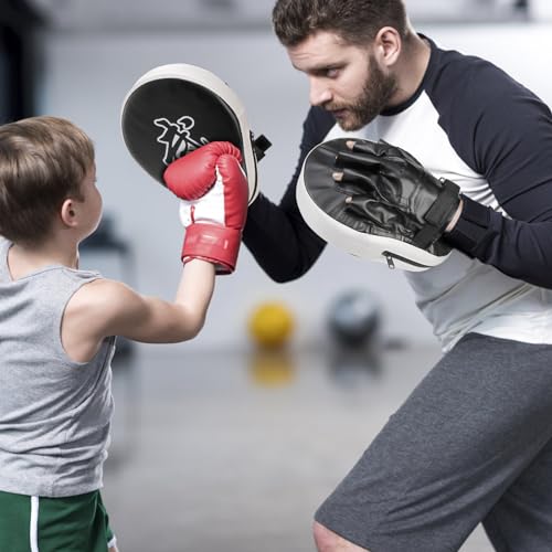 WUWEOT 2-in-1 Boxhandschuhe Kickpack Set, Boxhandschuhe Fokus-Pads und Taekwondo-Kick-Schild, verstellbares weiches Schild, langlebige Trainingspads Set für Boxen, Kickboxen, Karate, Muay Thai, MMA
