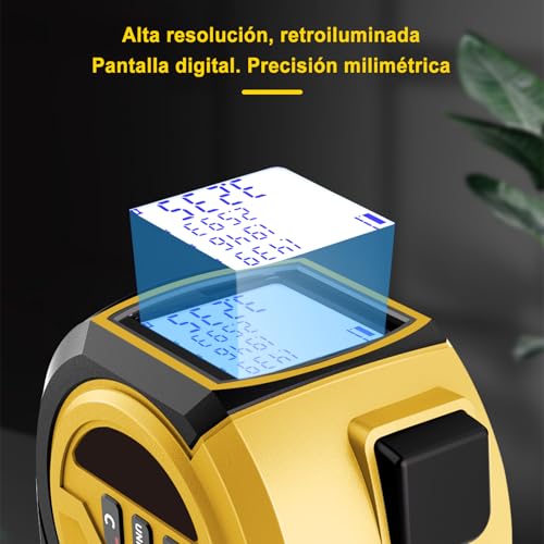 Miniatura 6 de Uadme Cinta Métrica Laser, 3 En 1 Medidor Laser Distancia 40m Con Cinta Metro 5m, Unidad M In Ft, Para Distancia Area Volumen Y Medición Pitagorica