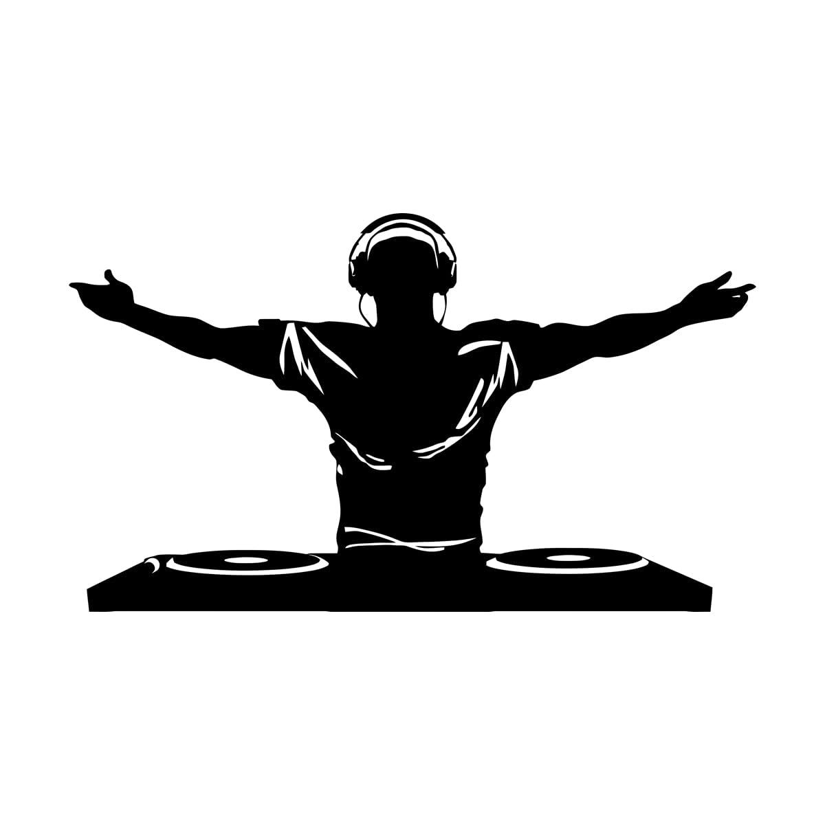 Wall Decals Paster Paper DJ Music Disco Headphones Nightclubs 72x120.6cm Personalized Customization Extra Large Black