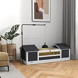 PawHut maison pour tortue terrestre 120 cm, 2 niches et toit photo 2