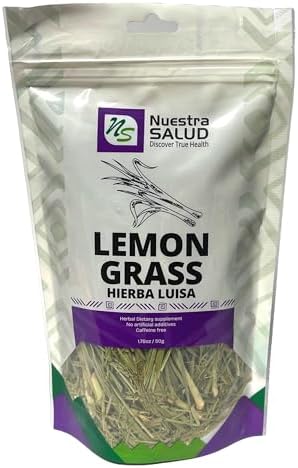 Lemongrass Tea - Hierba Luisa - Herbal Tea Leaf from Peru - 50g in a Zip-Lock Bag - 100% Natural and Caffeine Free Leaves