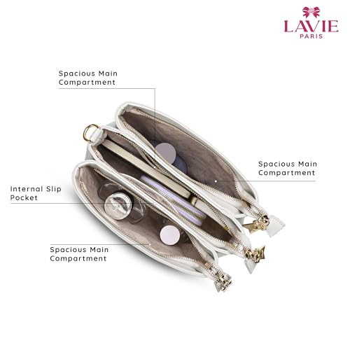 Image of LAVIE PARIS Women's Lior 3 Compartment Crossbody Sling Bag | Ladies Purse Handbag | Gift for Women